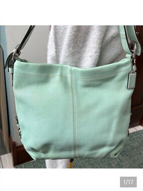 Coach SoHo  vintage Leather crossbody/Shoulder Bag  seafoam green  Silvertone
